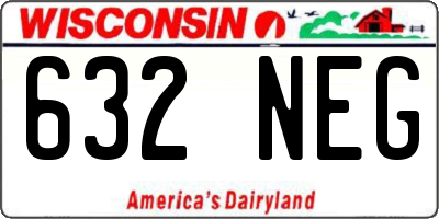 WI license plate 632NEG