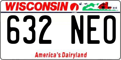 WI license plate 632NEO