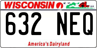 WI license plate 632NEQ