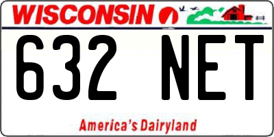 WI license plate 632NET