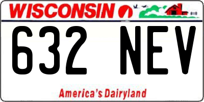 WI license plate 632NEV