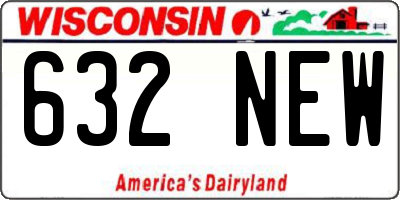 WI license plate 632NEW
