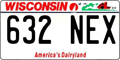 WI license plate 632NEX