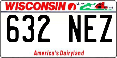 WI license plate 632NEZ