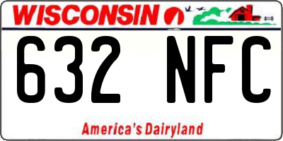 WI license plate 632NFC