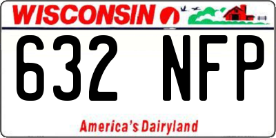 WI license plate 632NFP
