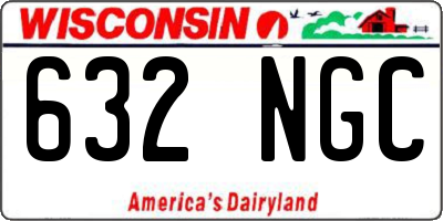 WI license plate 632NGC