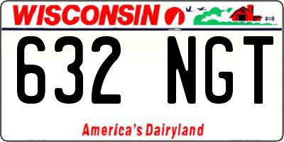 WI license plate 632NGT