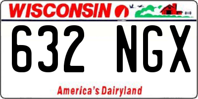 WI license plate 632NGX