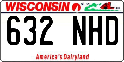 WI license plate 632NHD