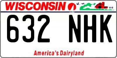 WI license plate 632NHK