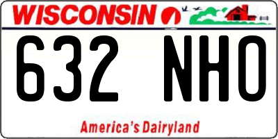 WI license plate 632NHO