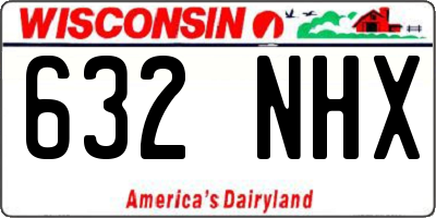 WI license plate 632NHX