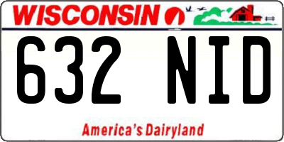 WI license plate 632NID