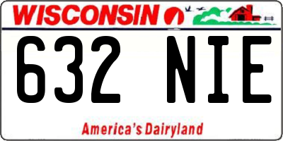 WI license plate 632NIE