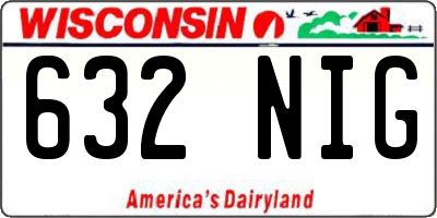 WI license plate 632NIG