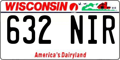 WI license plate 632NIR