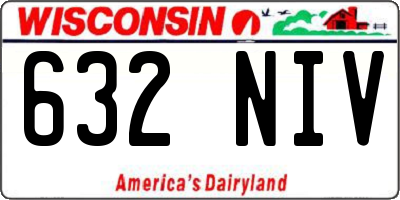 WI license plate 632NIV