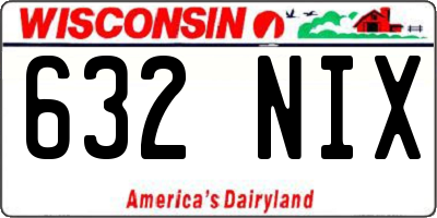 WI license plate 632NIX