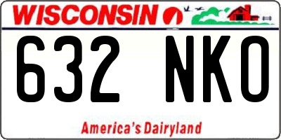 WI license plate 632NKO