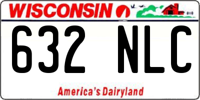 WI license plate 632NLC