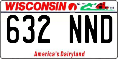 WI license plate 632NND