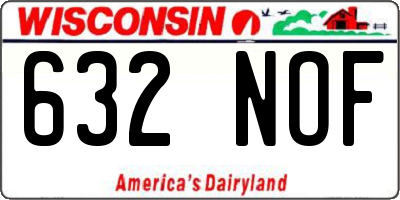 WI license plate 632NOF
