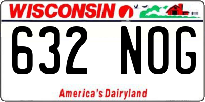 WI license plate 632NOG