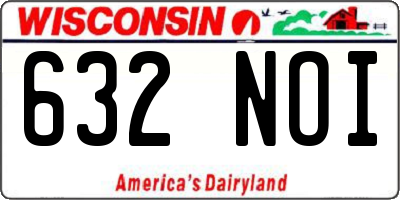 WI license plate 632NOI