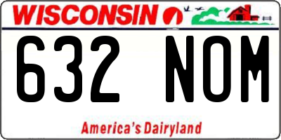 WI license plate 632NOM