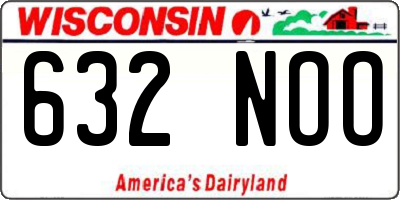 WI license plate 632NOO