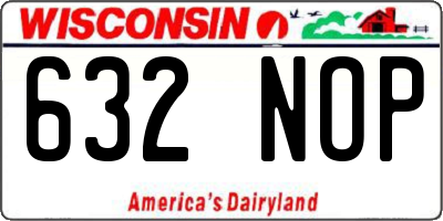 WI license plate 632NOP
