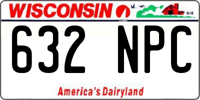 WI license plate 632NPC