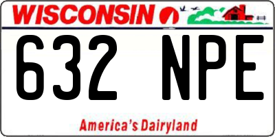 WI license plate 632NPE