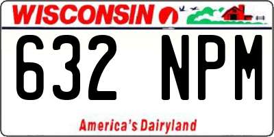 WI license plate 632NPM