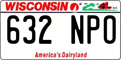 WI license plate 632NPO