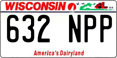 WI license plate 632NPP