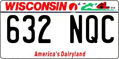 WI license plate 632NQC