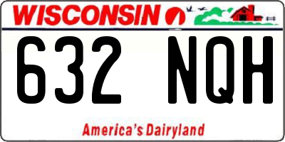 WI license plate 632NQH