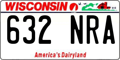 WI license plate 632NRA