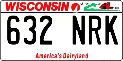 WI license plate 632NRK