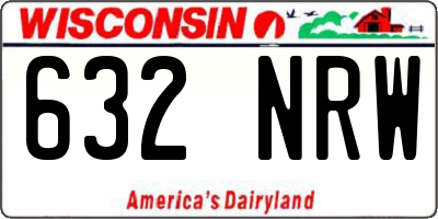 WI license plate 632NRW