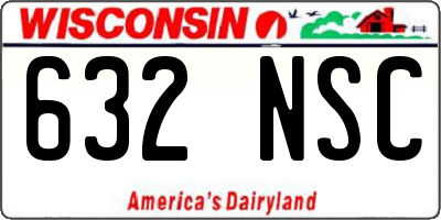 WI license plate 632NSC
