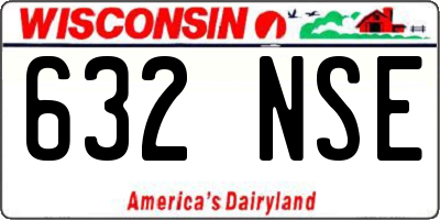 WI license plate 632NSE