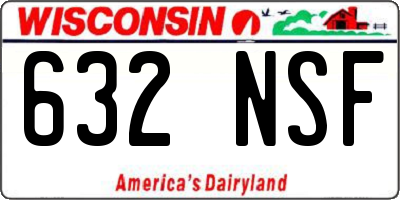 WI license plate 632NSF