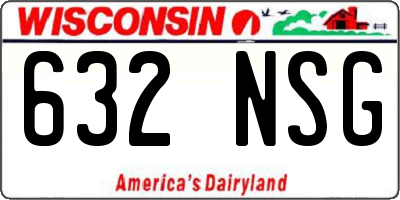 WI license plate 632NSG