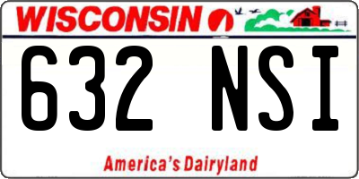 WI license plate 632NSI
