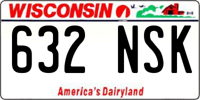 WI license plate 632NSK