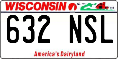 WI license plate 632NSL