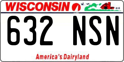 WI license plate 632NSN
